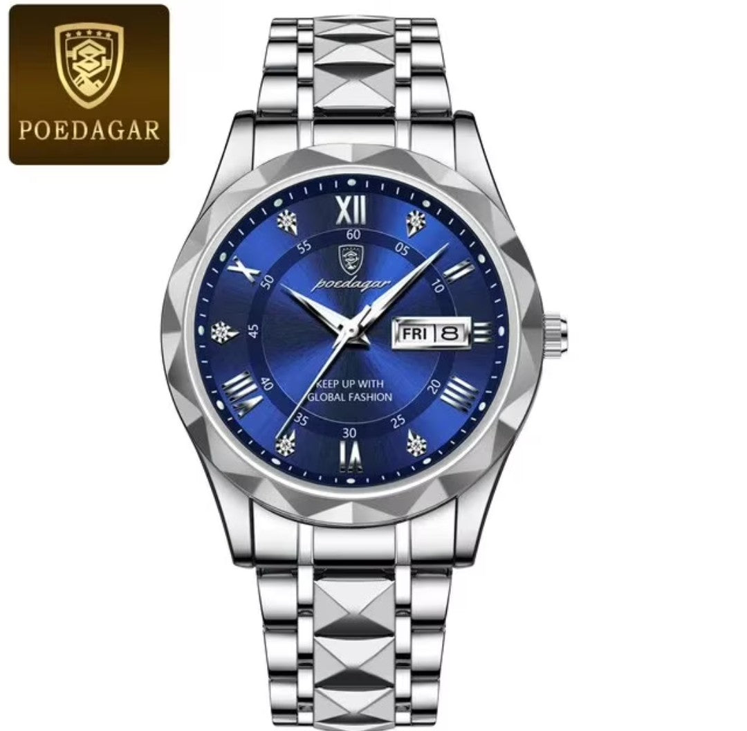Poedagar luxury Men Watches Business top brand man watches wrist watch waterproof luminous date week Quartz mens watch high Quality Box