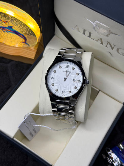 Leopard Luxury Stainless Steel Men's Watch – Premium Diamond Dial with Date Display | Multiple Colors Available
