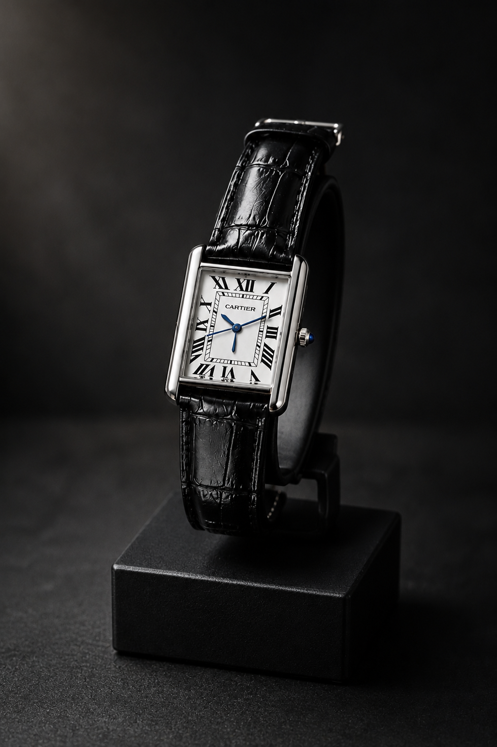 Cartier Tank Style Men's Rectangular Leather Strap Quartz Watch – Brown Dial | Premium Classic Dress Watch