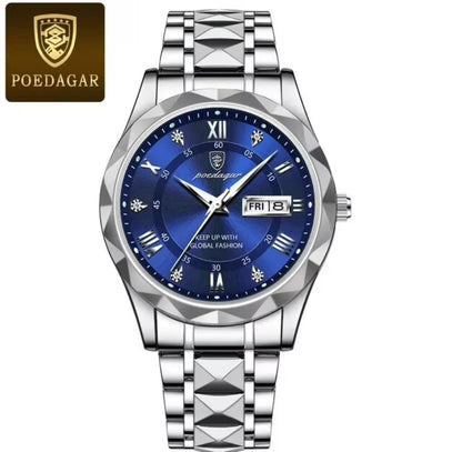 Poedagar luxury Men Watches Business top brand man watches wrist watch waterproof luminous date week Quartz mens watch high Quality Box