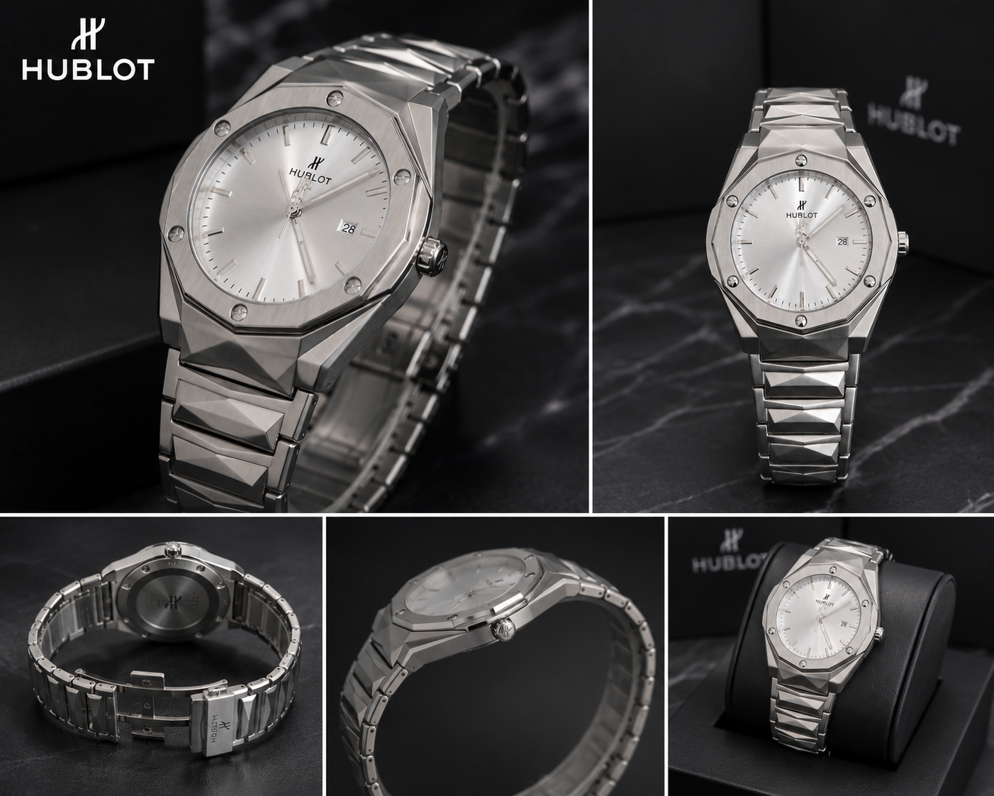 Hublot Luxury Silver Stainless Steel Wrist Watch for Men
