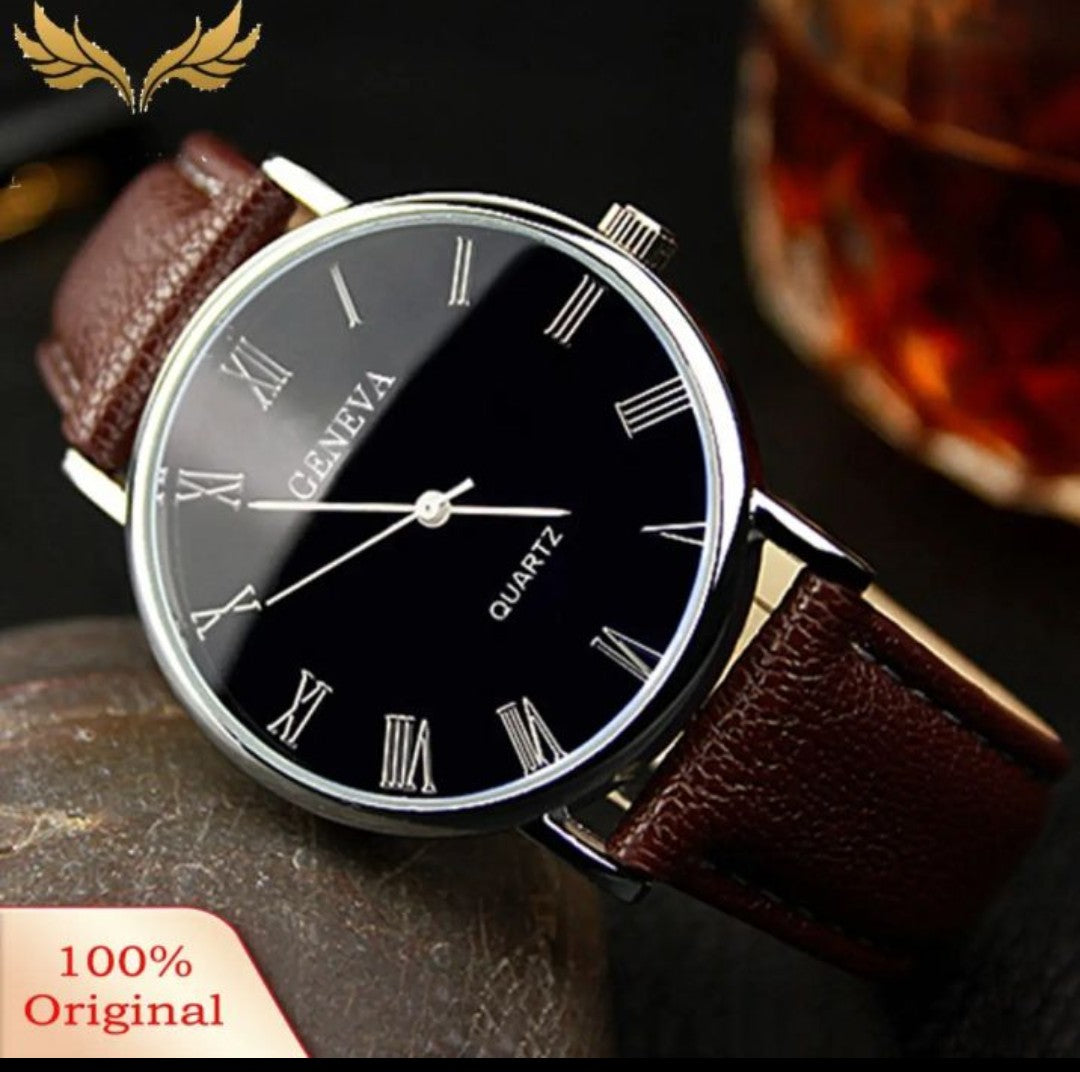 Simple Business Fashion Graduated Quartz Leather Watch