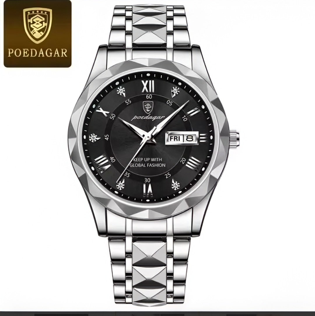 Poedagar luxury Men Watches Business top brand man watches wrist watch waterproof luminous date week Quartz mens watch high Quality Box