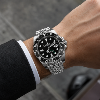 GMT-Master II Style Black Bezel Jubilee Bracelet Men's Luxury Watch