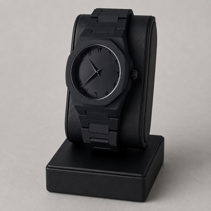 BLACK AURA – Premium Matte Black Analog Watch for Men ♠️