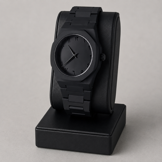 BLACK AURA – Premium Matte Black Analog Watch for Men ♠️