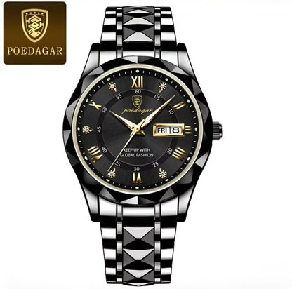 Poedagar luxury Men Watches Business top brand man watches wrist watch waterproof luminous date week Quartz mens watch high Quality Box