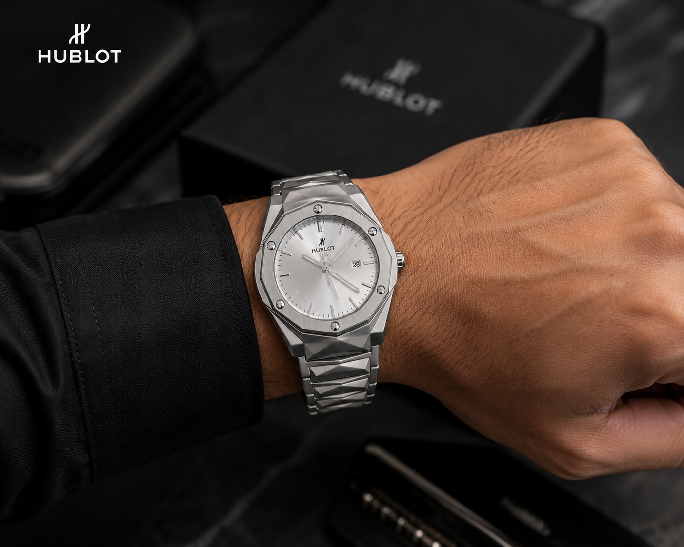 Hublot Luxury Silver Stainless Steel Wrist Watch for Men