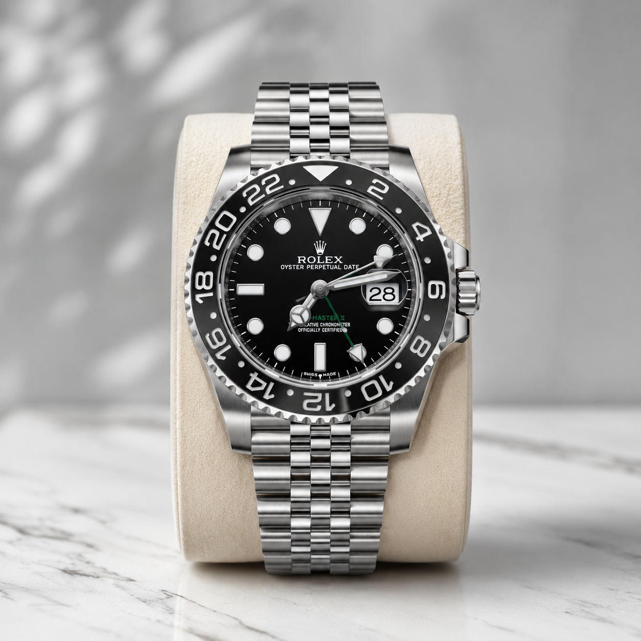 GMT-Master II Style Black Bezel Jubilee Bracelet Men's Luxury Watch