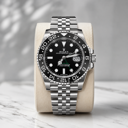 GMT-Master II Style Black Bezel Jubilee Bracelet Men's Luxury Watch