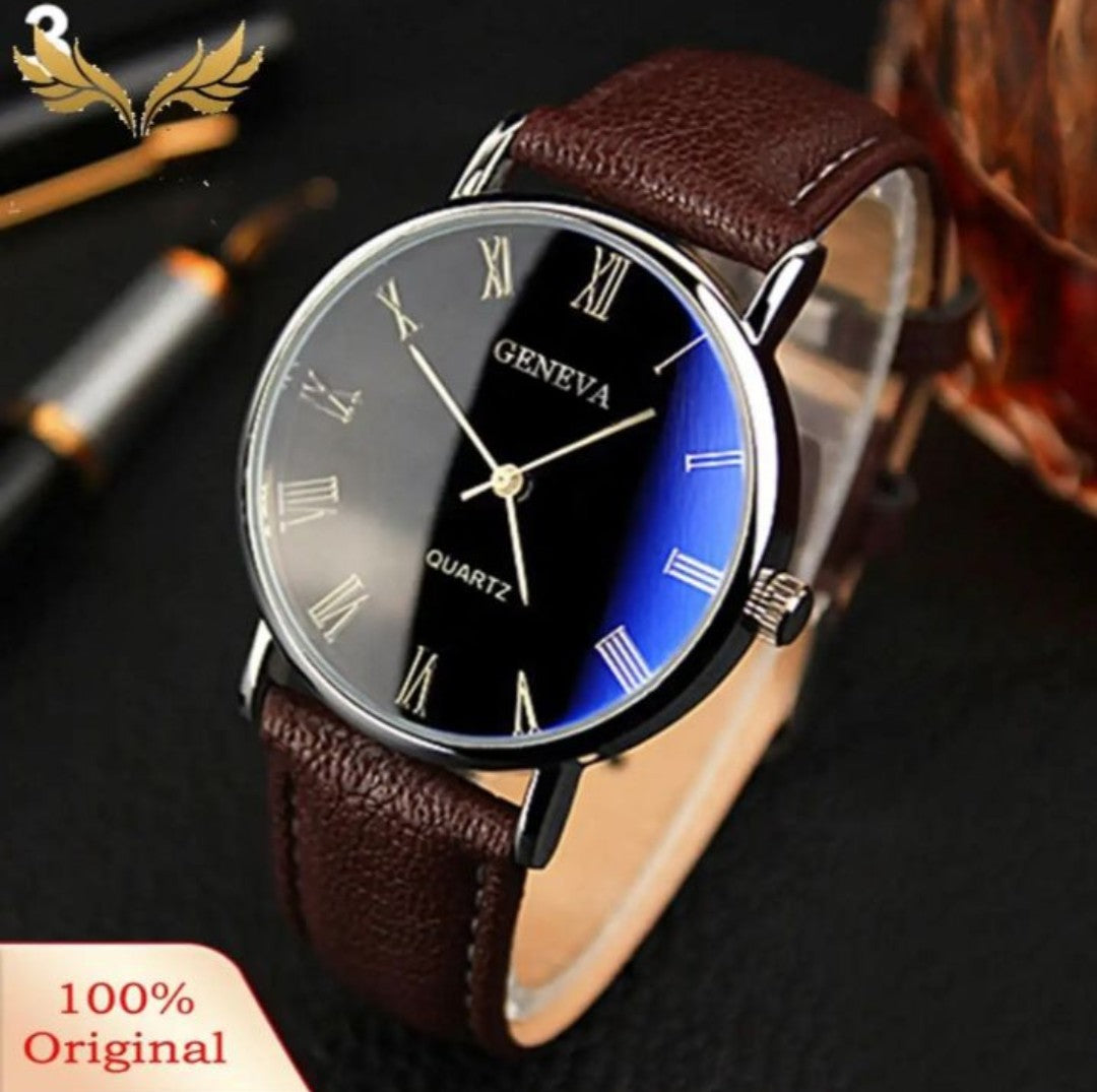 Simple Business Fashion Graduated Quartz Leather Watch
