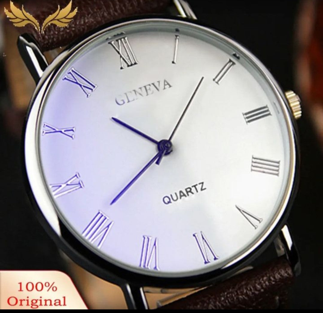 Simple Business Fashion Graduated Quartz Leather Watch