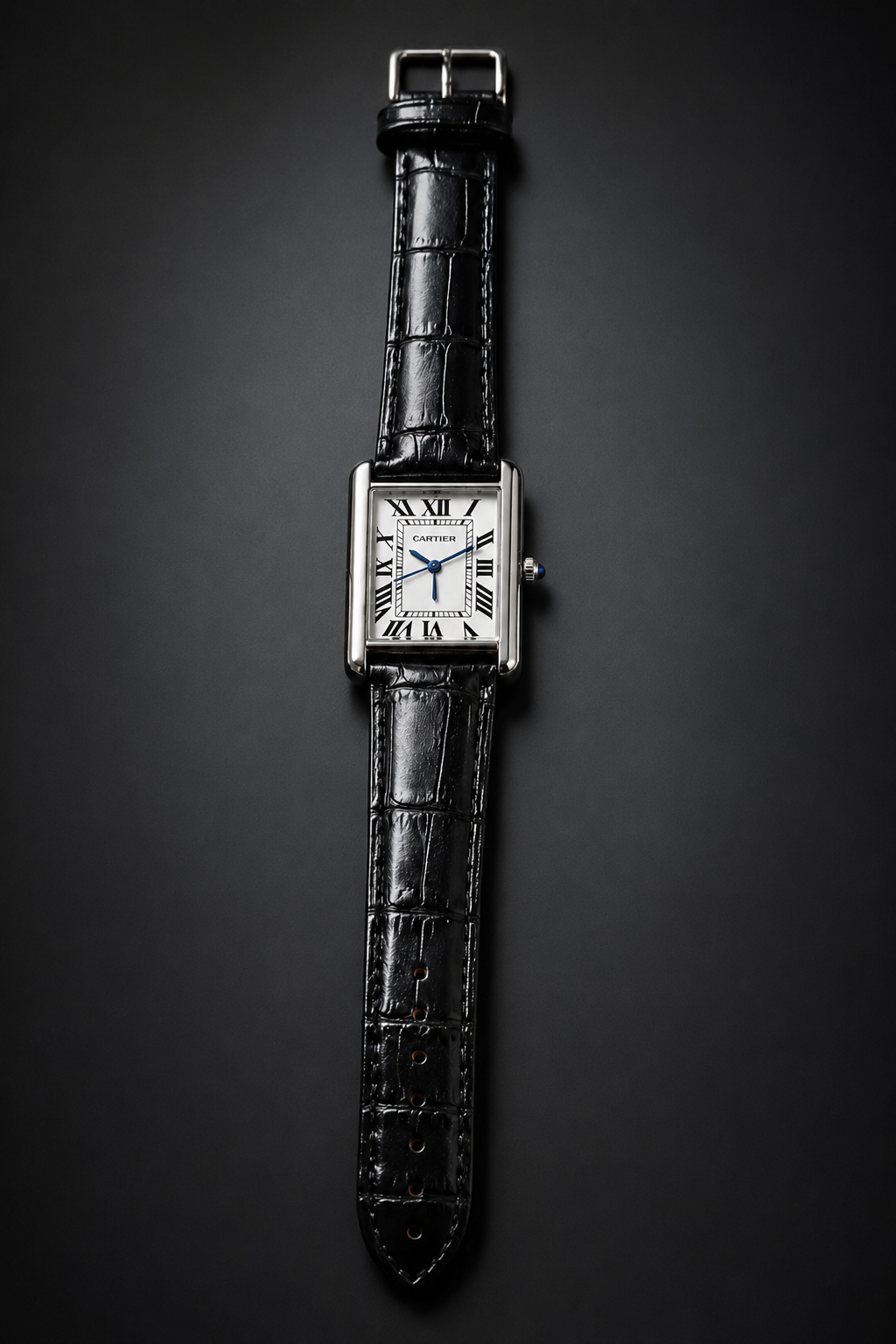 Cartier Tank Style Men's Rectangular Leather Strap Quartz Watch – Brown Dial | Premium Classic Dress Watch
