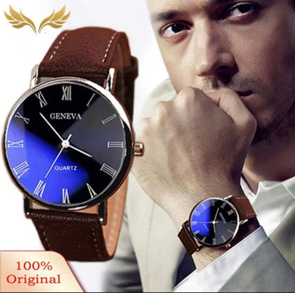 Simple Business Fashion Graduated Quartz Leather Watch