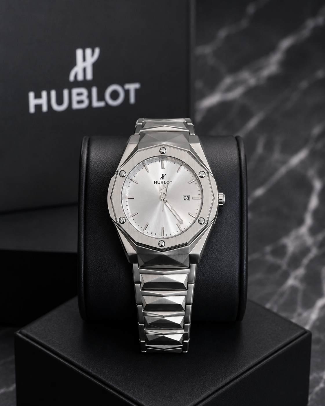 Hublot Luxury Silver Stainless Steel Wrist Watch for Men