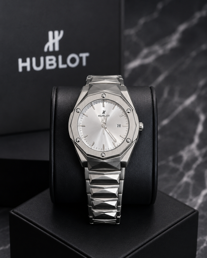 Hublot Luxury Silver Stainless Steel Wrist Watch for Men