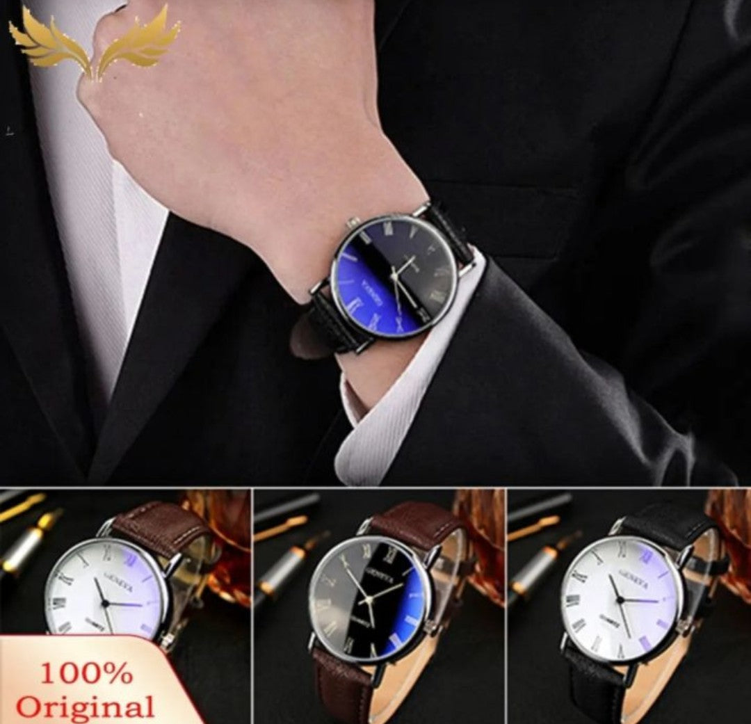 Simple Business Fashion Graduated Quartz Leather Watch
