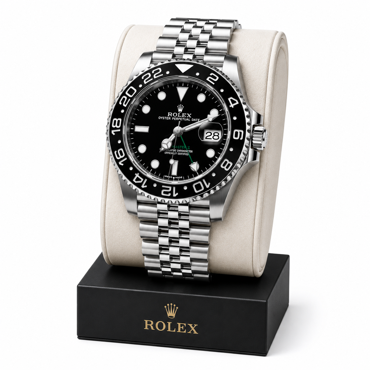 GMT-Master II Style Black Bezel Jubilee Bracelet Men's Luxury Watch